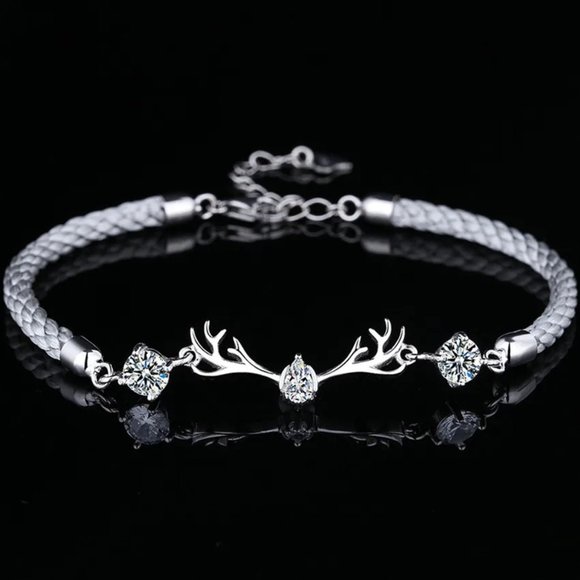 Stunning Ladies Solid .925 Sterling Silver Deer Cubic Zirconia Bracelet - Picture 4 of 4